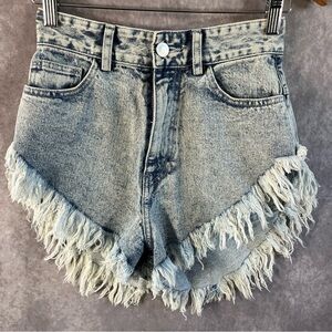 Tacoola Shorts Women Small S Blue Acid Light Wash Honey Style High Rise Unhemmed